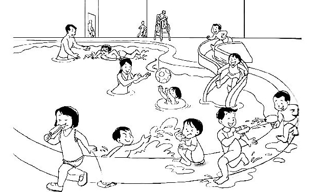 游泳池里的人們簡(jiǎn)筆畫