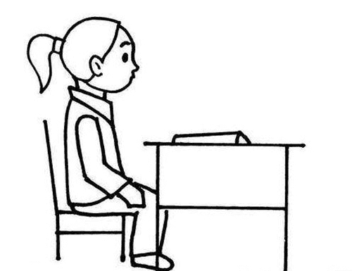 聽(tīng)課的學(xué)生簡(jiǎn)筆畫(huà)