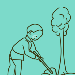 植樹節(jié)種樹的學(xué)生<a href=http://www.inspiredelm.com/jianbihua/ target=_blank class=infotextkey>簡筆畫</a>要怎么畫