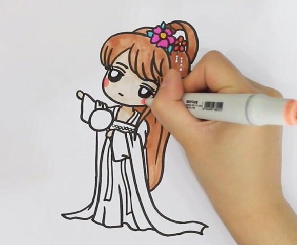 古裝少女簡(jiǎn)筆步驟