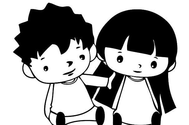 兩個(gè)小孩人物簡(jiǎn)筆