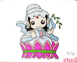 西游記觀音菩薩簡筆畫