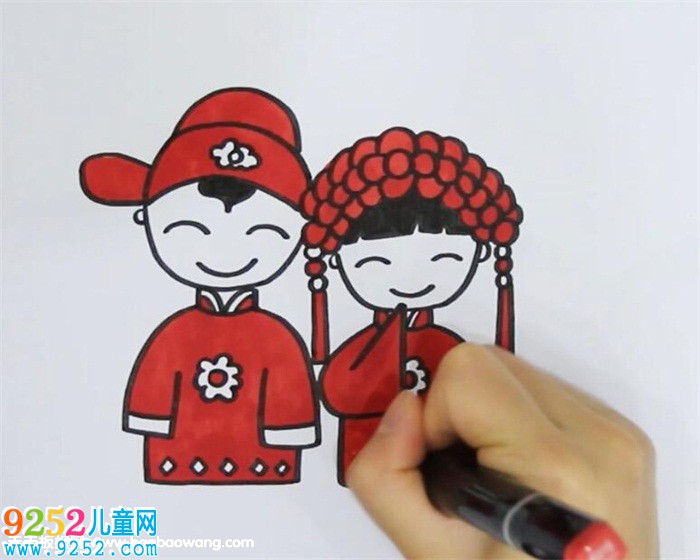 古代新郎新娘<a href=http://www.inspiredelm.com/jianbihua/ target=_blank class=infotextkey>簡筆畫</a>
