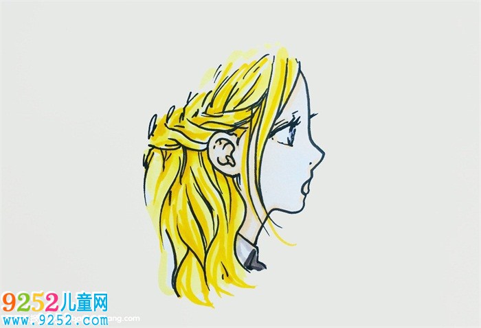 女生側(cè)臉畫法漂亮閉眼