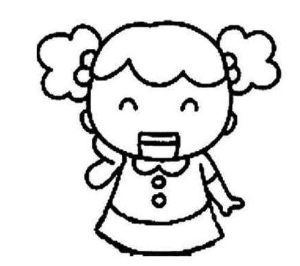 扎兩條辮子的女孩簡(jiǎn)筆