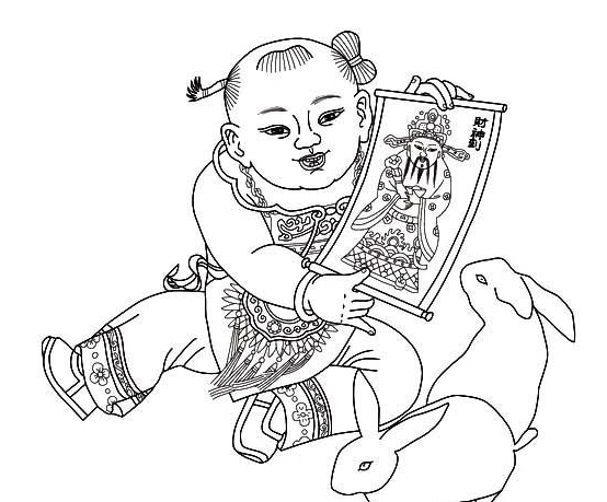 春節(jié)拜年人物簡筆