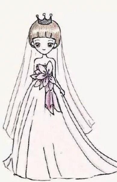 美麗的少女簡筆