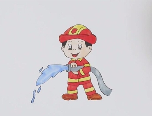 消防員叔叔簡筆畫步驟教程
