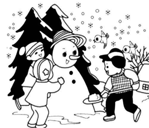 小朋友堆雪人簡(jiǎn)筆