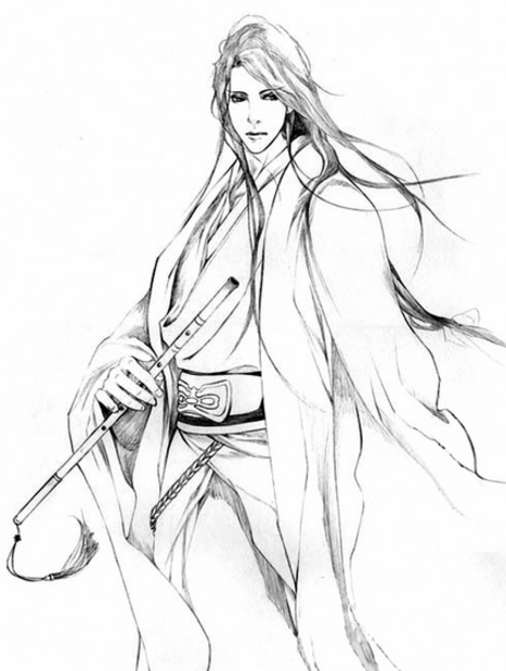 古風(fēng)人物簡(jiǎn)筆畫，溫文儒雅的男子