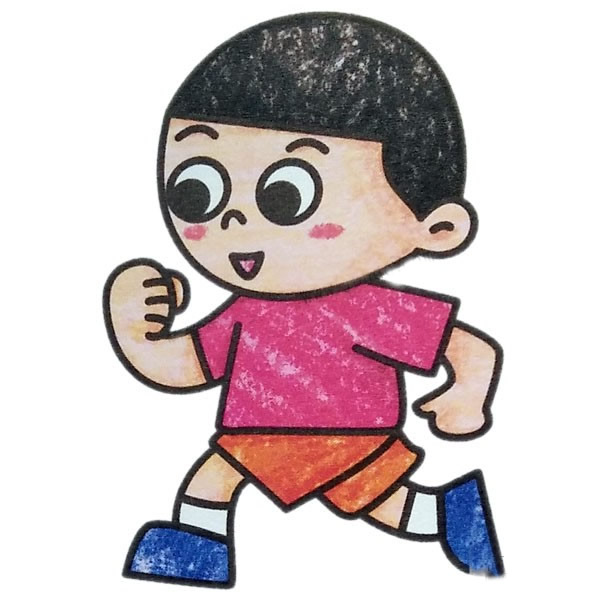 簡單的人物簡筆畫圖片，跑步的小男孩