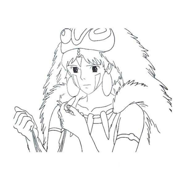 宮崎駿作品幽靈公主簡(jiǎn)筆畫