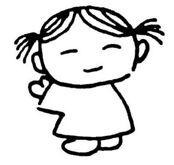 扎兩條辮子的女孩簡(jiǎn)筆