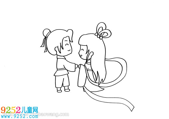 牛郎織女相會<a href=http://www.inspiredelm.com/jianbihua/ target=_blank class=infotextkey>簡筆畫</a>