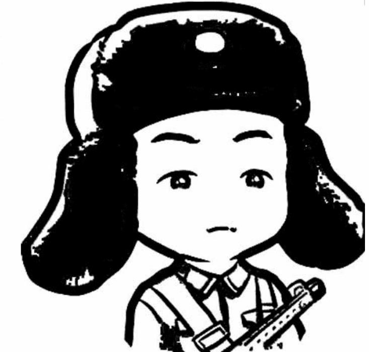雷鋒手拿槍簡(jiǎn)筆