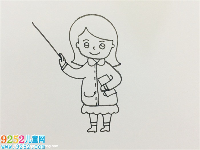 長發(fā)老師<a href=http://www.inspiredelm.com/jianbihua/ target=_blank class=infotextkey>簡筆畫</a>怎么畫