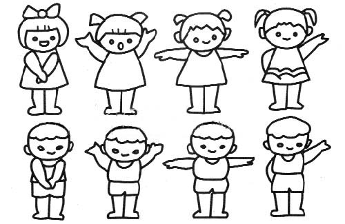 可愛(ài)的小朋友簡(jiǎn)筆畫(huà)