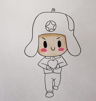 捧著愛心的雷鋒簡筆