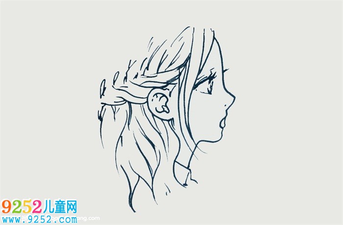 女生側(cè)臉畫法漂亮閉眼