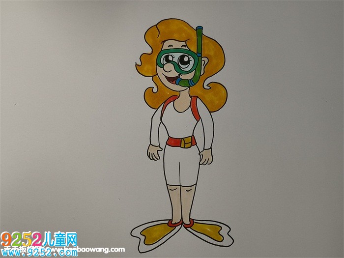潛水員<a href=http://www.inspiredelm.com/jianbihua/ target=_blank class=infotextkey>簡筆畫</a>步驟