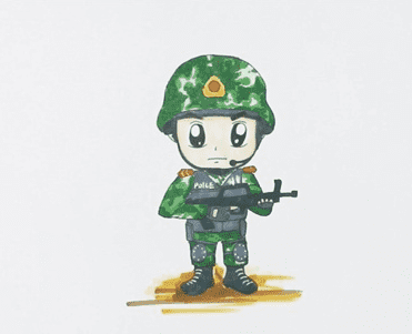 握槍的警察<a href=http://www.inspiredelm.com/jianbihua/ target=_blank class=infotextkey>簡筆畫</a>步驟