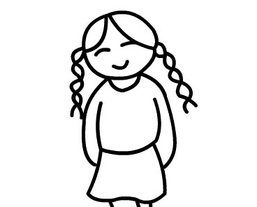 扎兩條辮子的女孩簡(jiǎn)筆