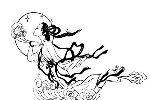 美麗的嫦娥簡筆