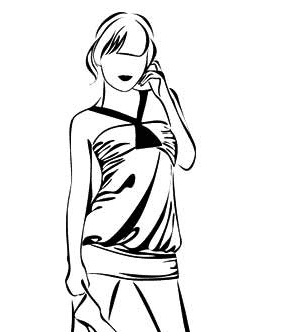 時(shí)尚的女孩簡(jiǎn)筆