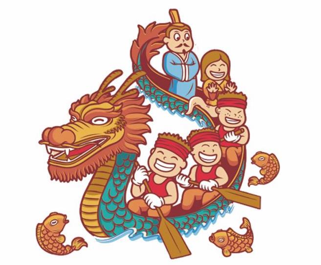 劃龍舟人物簡筆