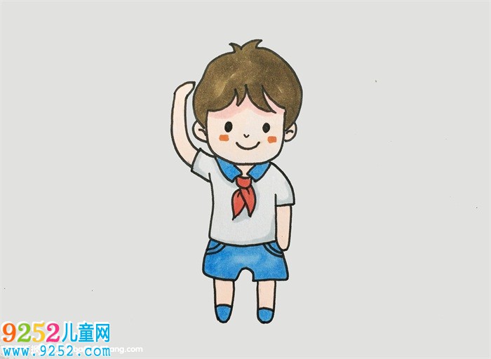 敬禮的少先隊員怎么畫