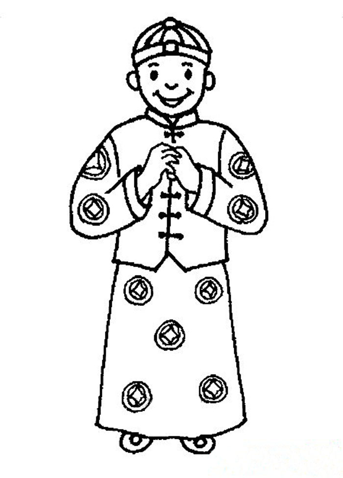 2021年春節(jié)卡通人物簡筆畫，喜慶的娃娃簡筆畫