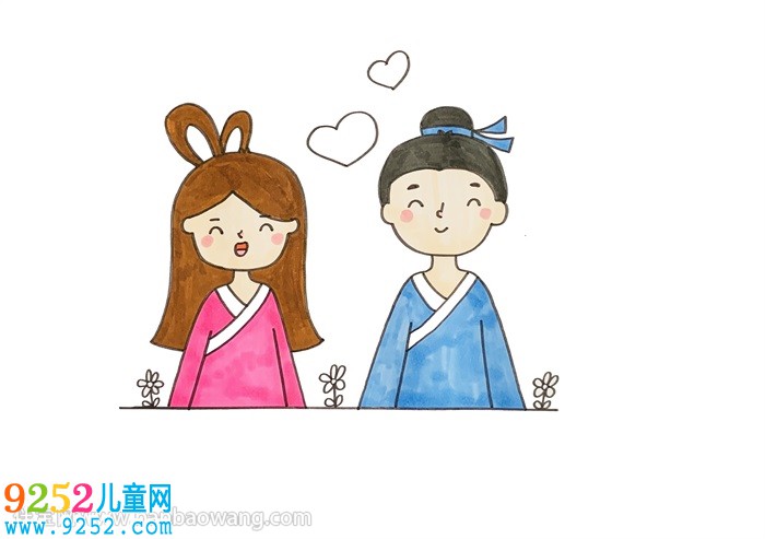 牛郎織女的簡單畫法