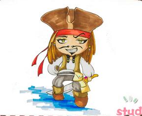 杰克船長(zhǎng)簡(jiǎn)筆畫
