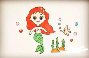 水中美人魚怎么畫_水中美人魚簡(jiǎn)筆畫畫法步驟教程
