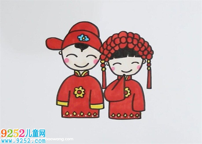 古代新郎新娘<a href=http://www.inspiredelm.com/jianbihua/ target=_blank class=infotextkey>簡筆畫</a>