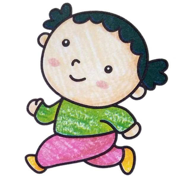 好看的人物簡(jiǎn)筆畫，跑步的小女孩
