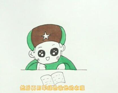 少年雷鋒簡筆步驟圖片