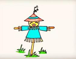 稻草人怎么畫_漂亮的稻草人簡筆畫畫法步驟教程
