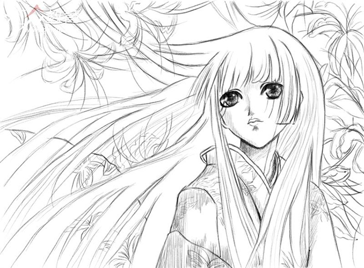 地獄少女閻魔愛(ài)簡(jiǎn)筆畫圖片