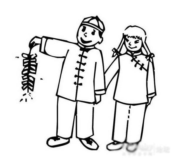春節(jié)放鞭炮<a href=http://www.inspiredelm.com/jianbihua/ target=_blank class=infotextkey>簡筆畫</a>