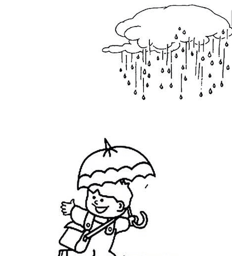 下雨打傘人物簡(jiǎn)筆
