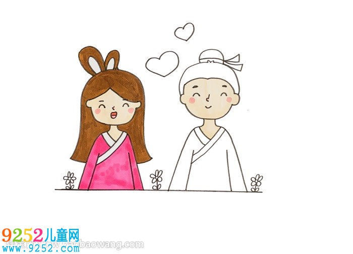 牛郎織女的簡單畫法