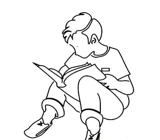 看書(shū)的人簡(jiǎn)筆