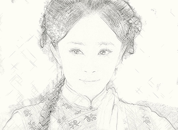 楊冪晴川簡筆畫素描圖片