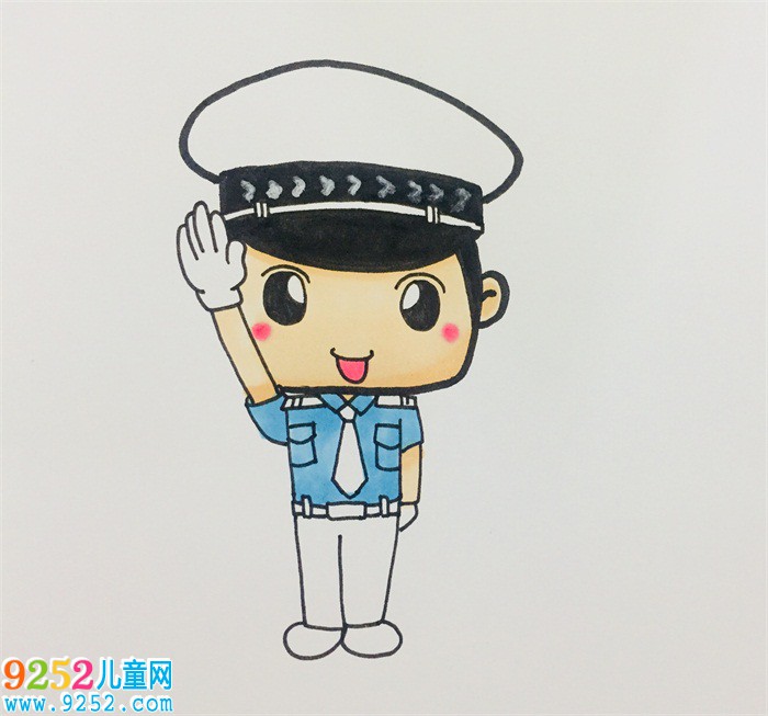 交通警察叔叔怎么畫