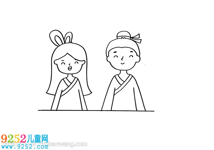 牛郎織女的簡單畫法