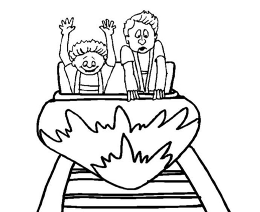坐過(guò)山車的人簡(jiǎn)筆