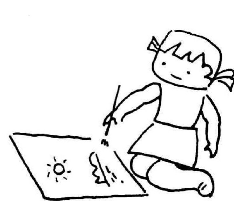 女孩愛畫畫簡筆畫