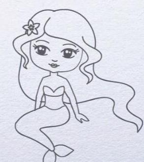 美人魚簡(jiǎn)筆畫圖片_美人魚兒童繪畫圖集