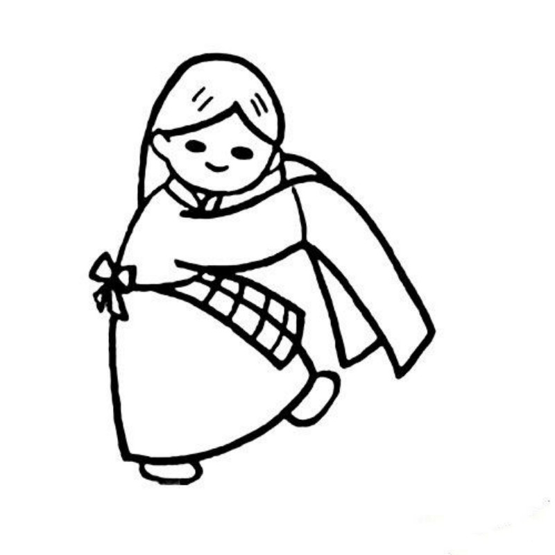 藏族姑娘簡筆畫